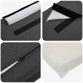 Kárpitozott fejtámla Természetes és sötétszürke 90 cm