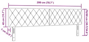 LED Fejvég Kristálygomb Puffos Sötétszürke 100 cm Bársony