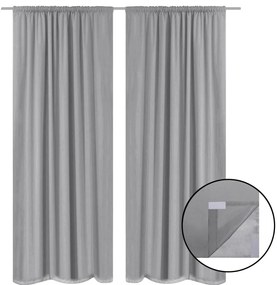 vidaXL 2 db szürke dupla rétegű sötétítőfüggöny 140 x 175 cm