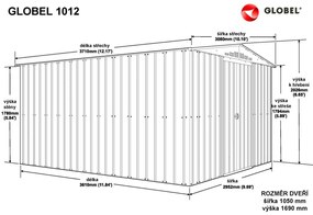 fém kerti ház GLOBEL 1012 ANTRACIT + napfénytetővel LG2071