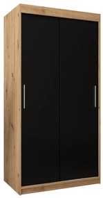 Ruhásszekrény 100 cm Toki (artisan tölgy + matt fekete). 1064798