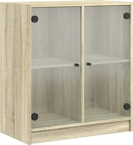 vidaXL sonoma tölgy színű kisszekrény üvegajtókkal 68 x 37 x 75,5 cm