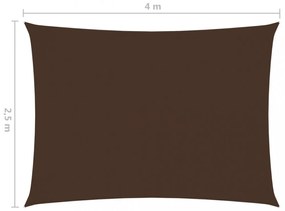 barna téglalap alakú oxford-szövet napvitorla 2,5 x 4 m