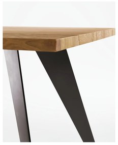 Étkezőasztal tölgyfa dekoros asztallappal 90x160 cm Koda – Kave Home