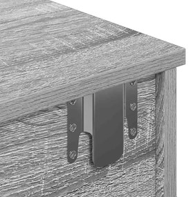 Falipolc fiókokkal szürke sonoma 60x25x15 cm műszaki fa