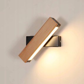 Scienna Led Lámpa Fa Falikar Fekete Éjjeli Lámpa Forgatható 3000K 5W