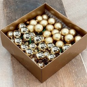 Ăveggömbök drĂłton arany 3cm- 72 db arany dobozban