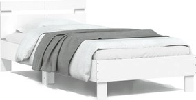 vidaXL fehér szerelt fa ágykeret fejtámlával 100 x 200 cm