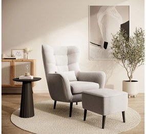 Fotel lábtartóval Veneza VZ1  (krém + fekete). 1098941