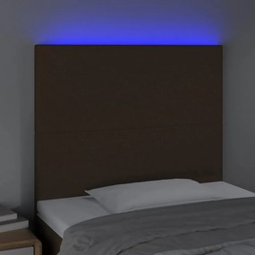 sötétbarna szövet LED-es fejtámla 80x5x118/128 cm