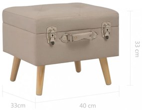 bézsszínű kárpitozott tárolóülőke 40 cm