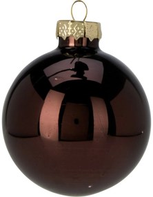 16 darabos karácsonyi díszkészlet Crystal Harmony,cofee, átmérő 5 cm, üveg, 5 cm átmérőjű