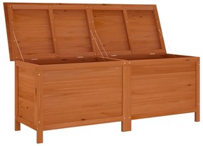 barna tömör fenyőfa kerti tárolóláda 150 x 50 x 56,5 cm