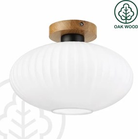 Mennyezeti lámpa HARMA WOOD 1xE27/15W/230V tölgy/fehér Ø 30 cm