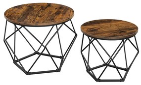 VERA konferenciaasztal készlet 50x40cm/40x36cm, barna/fekete Vasagle