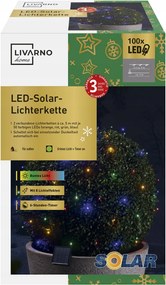 Livarno home LED-es karĂĄcsonyfa lĂĄmpa lĂĄnc napelemes lĂĄmpĂĄval szĂnes