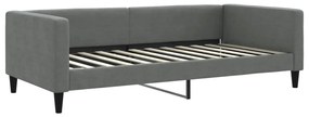 sötétszürke kihúzható szövet heverő matracokkal 100 x 200 cm