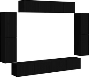 vidaXL TV szekrény 8 pcs Fekete