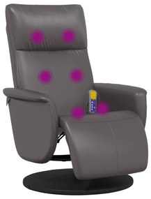 vidaXL szürke műbőr dönthető masszázsfotel lábtartóval
