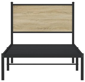 sonoma tölgy színű fém ágykeret matrac nélkül 90 x 200 cm
