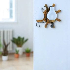 Fali lámpa TIMONA 2xE14/40W/230V bükkfa