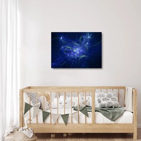 Kép - kék absztrakció (üvegen) (70x50 cm)