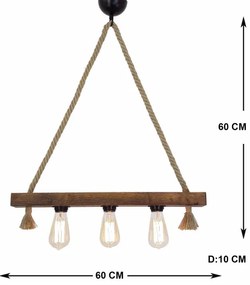 Csillár zsinóron KUTUK 3xE27/40W/230V