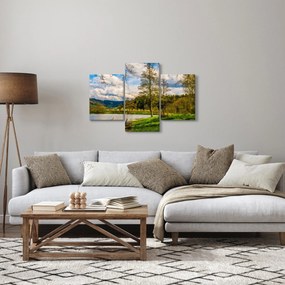 Egy csónak képe a tó mellett (90x60 cm)