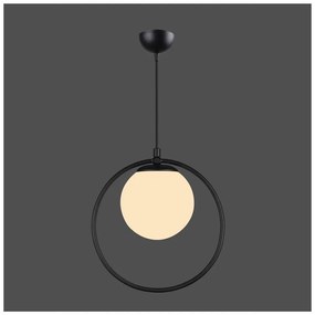 Fekete fém függőlámpa üveg búrával ø 15 cm Ates – Squid Lighting