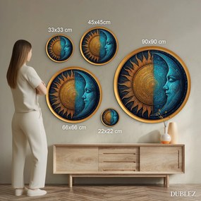 DUBLEZ | Fából készült kép - Nap és Hold