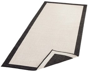 Panama fekete-krémszínű kültéri szőnyeg, 80 x 350 cm - NORTHRUGS