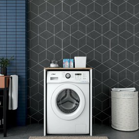 Duma White and Walnut szekrény a mosógép fölé