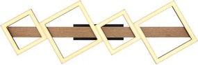 Globo 67288D2 Mennyezeti lámpa fém fekete matt, MDF fa sötét, ABS fekete matt, műanyag fehér, HxSzxM: 920x300x130mm, kis négyzetek 16 x 16 cm, nagy négyzetek 22 x 22 cm, LED 35W 230V, 3700lm forrás, 18800 kimenő, 3000K
