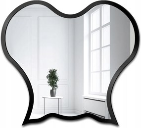 Octopus organikus formájú tükör fekete Mdf keretben 150x136