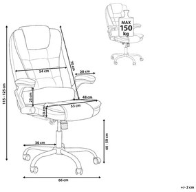 Szürke irodai forgószék ROYAL Beliani