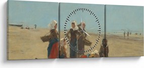 Kép - Eugène Boudin, Women on the Beach at Berck, reprodukciók (órával) (90x30 cm)