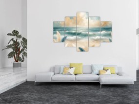 Kép – Festett strand lágy színekben (150x105 cm)