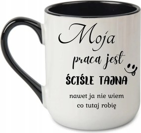 Coffee bögre A munkám szigorúan titkos, még én sem tudom Fekete 330