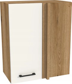 Konyhaszekrény felső sarok 65/72 Capri korpusz tölgy Evoke front fehér matt