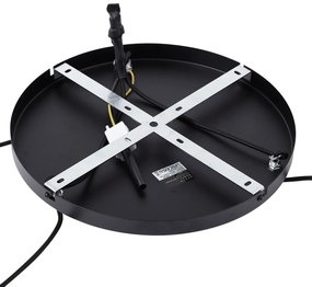 Retro függőlámpa fekete, zöld üveggel, 3-lámpás - Denise