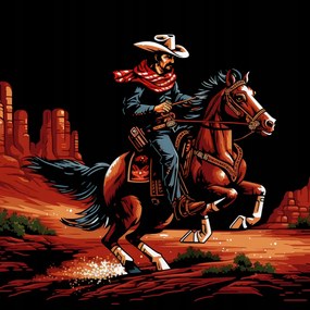 Poszter 20x20cm Galopp a prérin