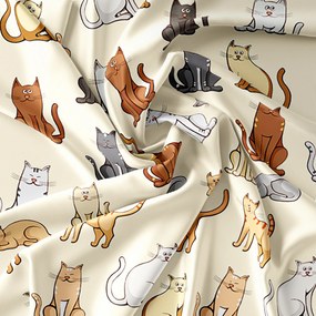 COLORED CATS krém mikroszálas ágyneműhuzat Ágyneműhuzat mérete: 70 x 90 cm | 140 x 200 cm