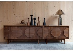 Barna alacsony komód diófa dekorral 120x58 cm Groove – Zuiver