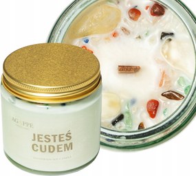 Szója illatgyertya Te Vagy A Csoda fa kanóc Agappe citrom Ajándék