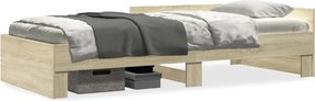 vidaXL sonoma tölgy színű szerelt fa ágykeret matrac nélkül 75x190 cm