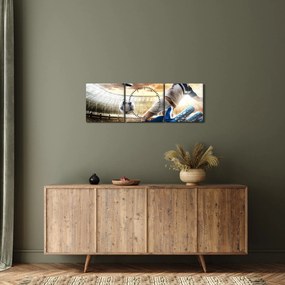 Kép - futballista (órával) (90x30 cm)