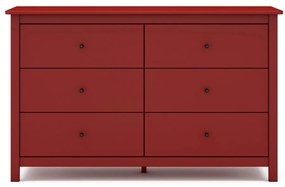 Piros borovi fenyő alacsony komód 130x80 cm Misti – Marckeric