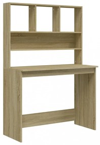 sonoma tölgy szerelt fa íróasztal polcokkal 102 x 45 x 148 cm