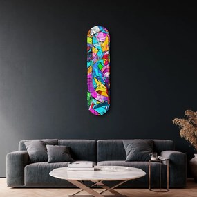 Graffiti Abstract edzett üvegkép, 20 x 80 cm