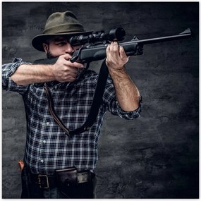 Poszterek 70x70 Szakállas hunter portré